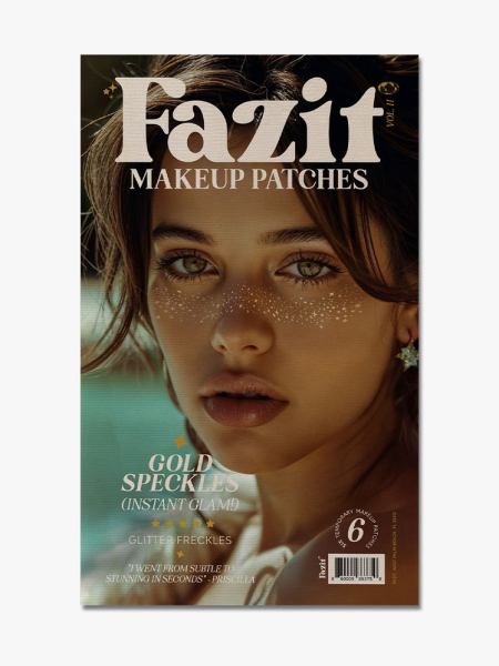 Fazit Glitter Freckles in branded component on a light gray background