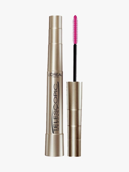 L'Oreal Paris Makeup Telescopic Mascara in branded component on a light gray background
